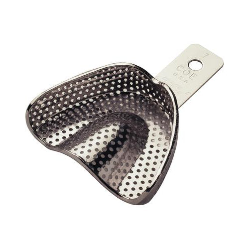 GC 260211 COE Nickel Full Arch Impression Tray #21 Medium Lower Perforated GC 260211 COE Nickel Full Arch Impression Tray #21 Medium Lower Perforated